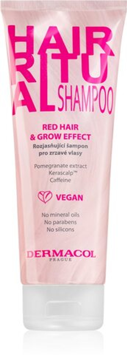 Dermacol Hair Ritual - осветляющий шампунь для волос в оттенках красного /   250  ml  / GTIN 8595003125352
