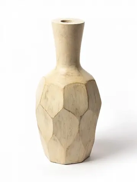 Ваза DeNASTIA дерево манго 13x13x25 серый