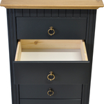 Комод Неаполь из натурального дерева с 5-ю ящиками, серый