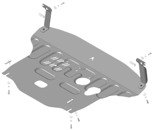 Стандартная защита Motodor картера Двигателя, КПП. 1.5 мм, Сталь. для KIA Soul 2019-н.в., KIA Seltos 2020-н.в. арт.51034