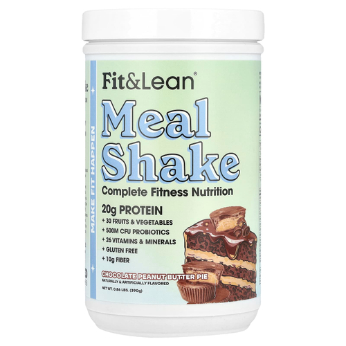 Fit & Lean, коктейль, комплексное питание для фитнеса, шоколадный пирог с арахисовой пастой, 390 г (0,86 фунта)