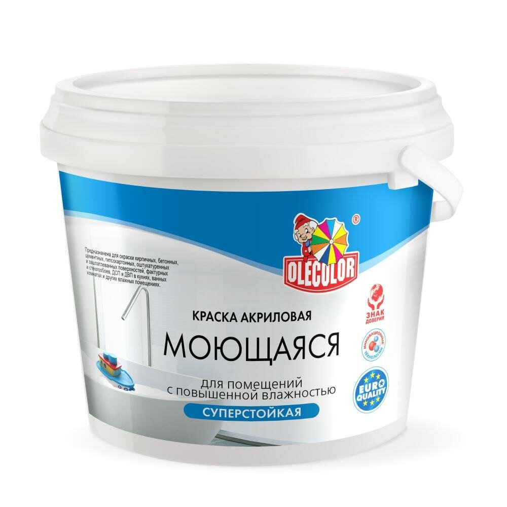 OLECOLOR (Фарбен) Краска ВД моющаяся база "А" 3,0кг