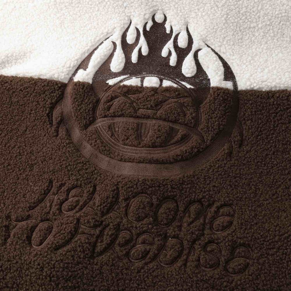 Куртка Ymkashix Furry Big Logo HTF белая/коричневая