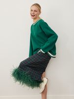 ЮБКА С ПЕРЬЯМИ ТЕМНО-СИНИЙ|ЗЕЛЕНЫЙ|ЗЕЛЕНЫЙ