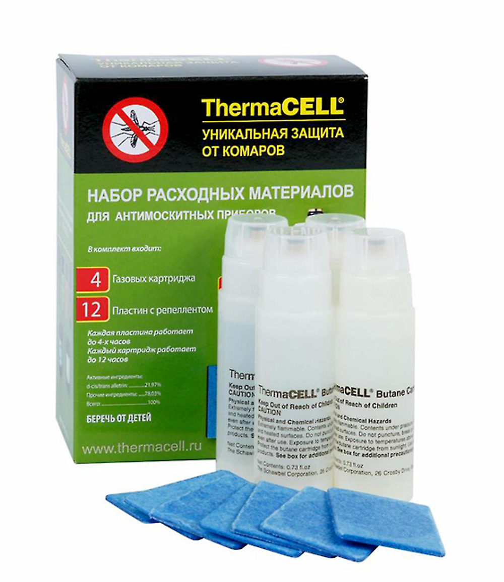 Набор запасной Thermacell (4 газовых картриджа + 12 пластин)
