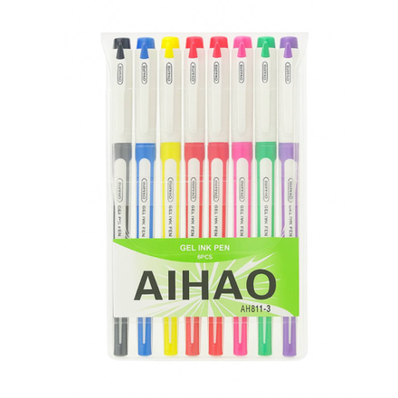 Набор цветных ручек Aihao гелевые 8 шт