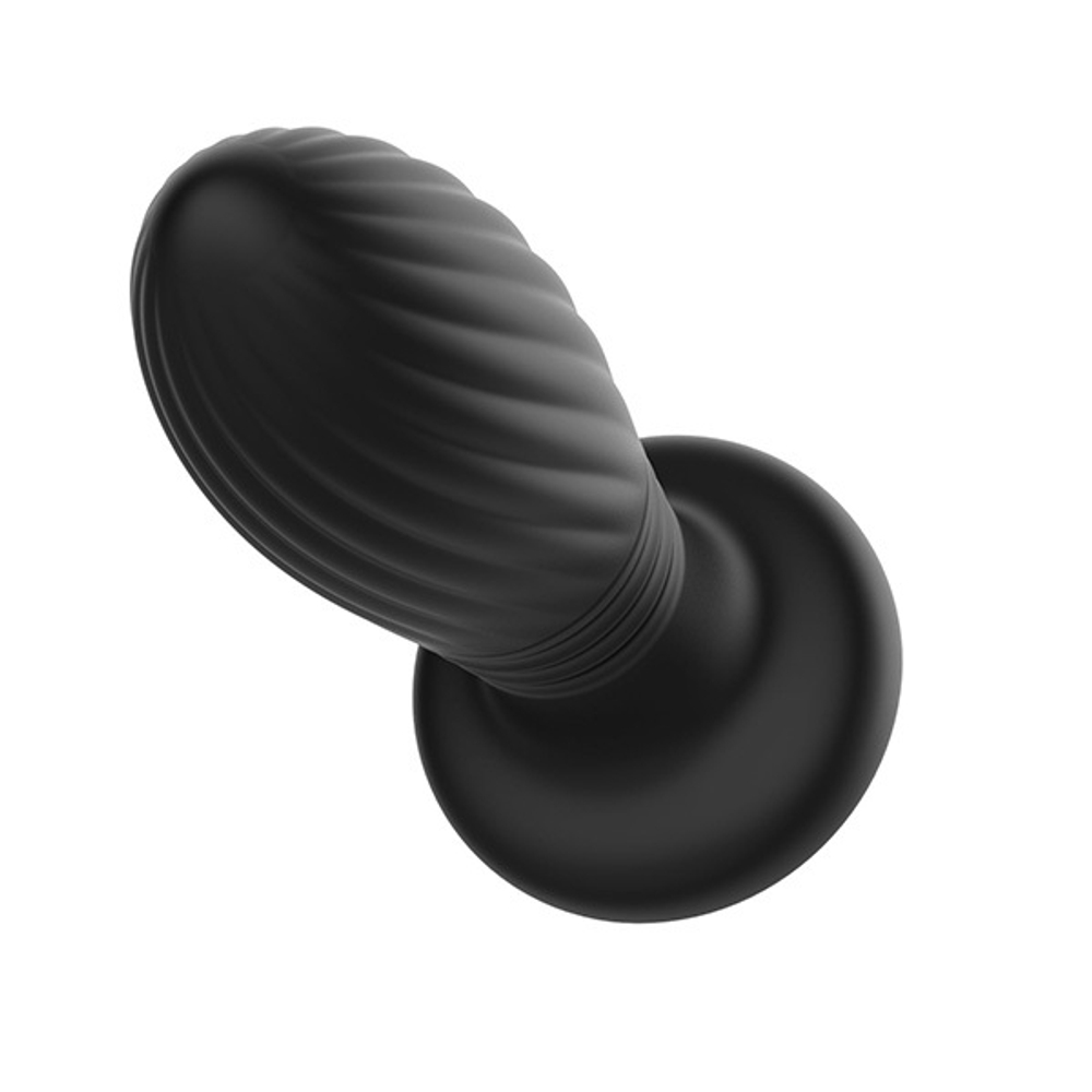 Черная анальная пробка 11,9см с вибрацией и LED-подсветкой Secwell Plug SW3023