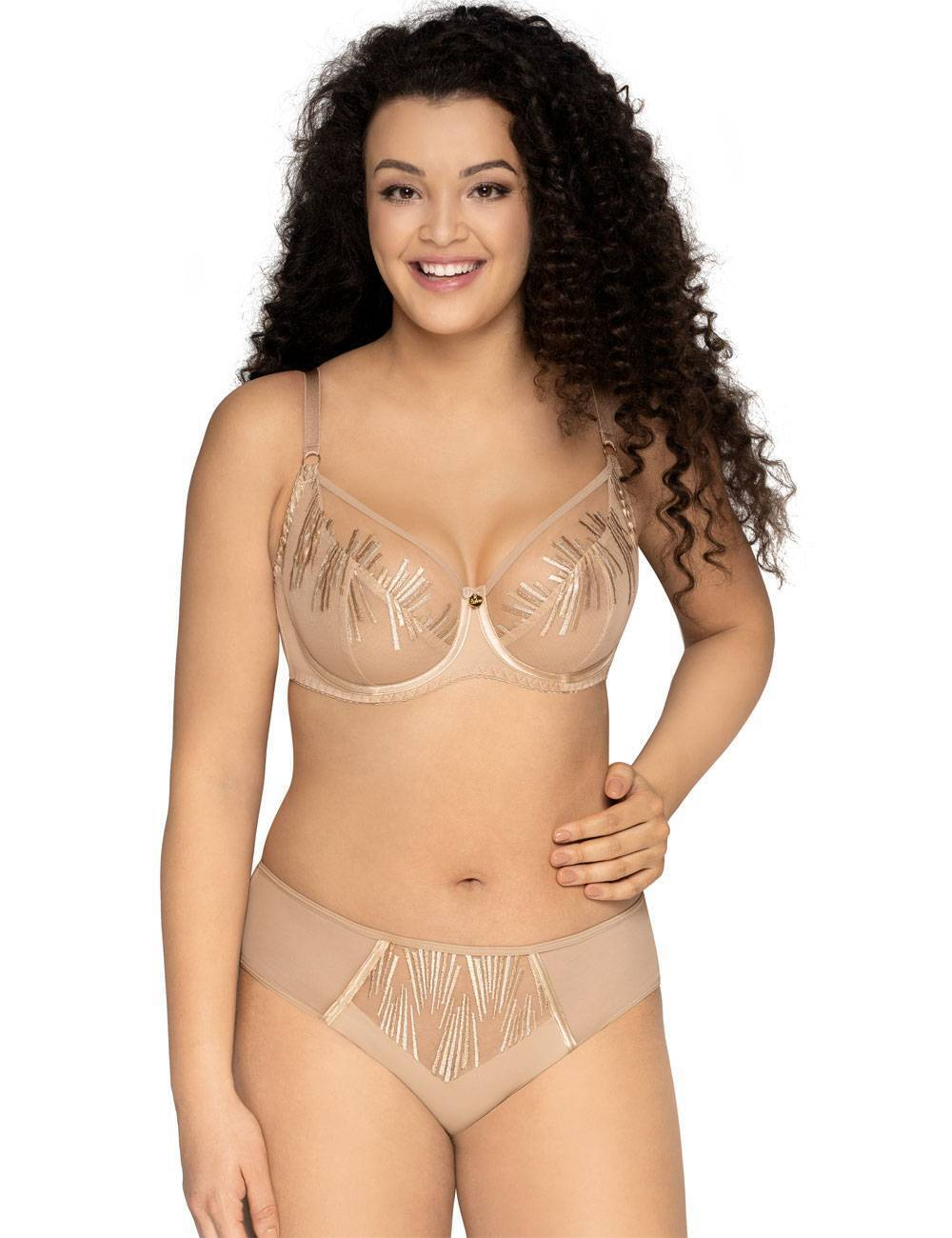 Бюстгальтер plus size с мягкой чашечкой и эффектной вышивкой (Размер: 90G) (Цвет: белый)