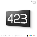 Номер на дверь 423, табличка на дверь для офиса, квартиры, кабинета, аудитории, склада, черная 120х70 мм, Айдентика Технолоджи