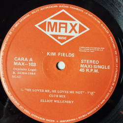 Винтажная виниловая пластинка LP Kim Fields He Loves Me He Loves Me Not (Spain 1984) 45 RPM Maxi Single