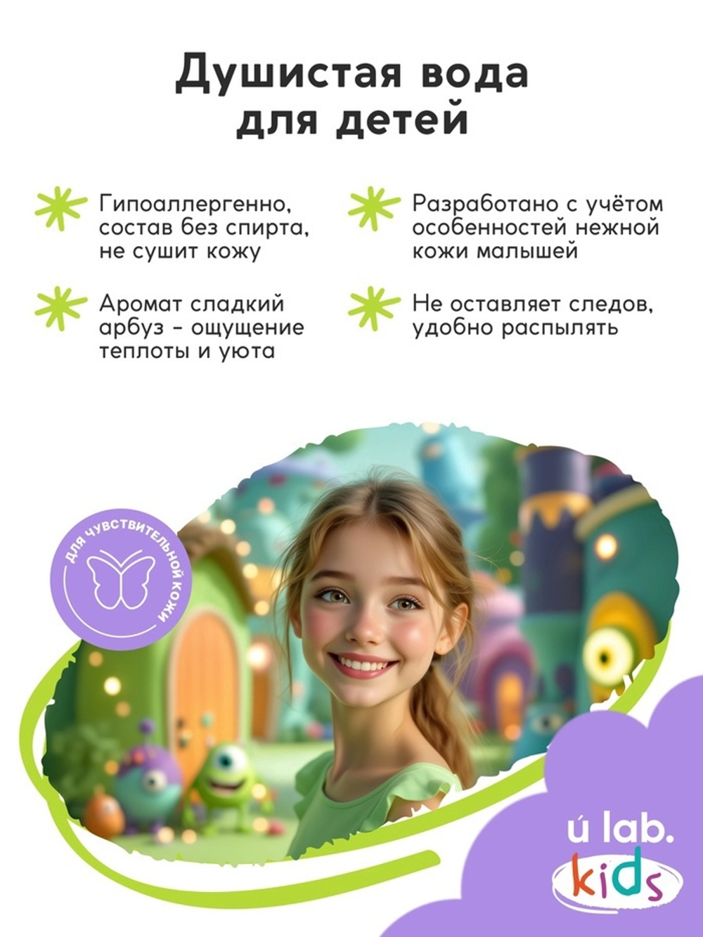 Душистая вода детская «Монстрики», 30 мл, аромат арбузная жвачка