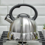 Чайник 3л нерж со свистком, индукция, бакелитовая ручка, Z-4521