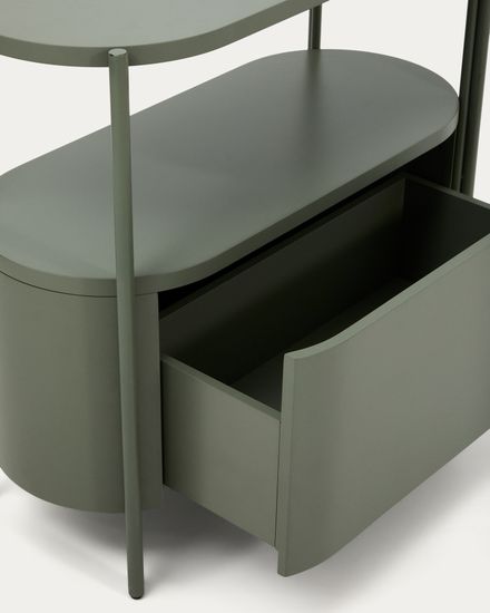 Тумба для ванной Arely из стали и зеленого лака