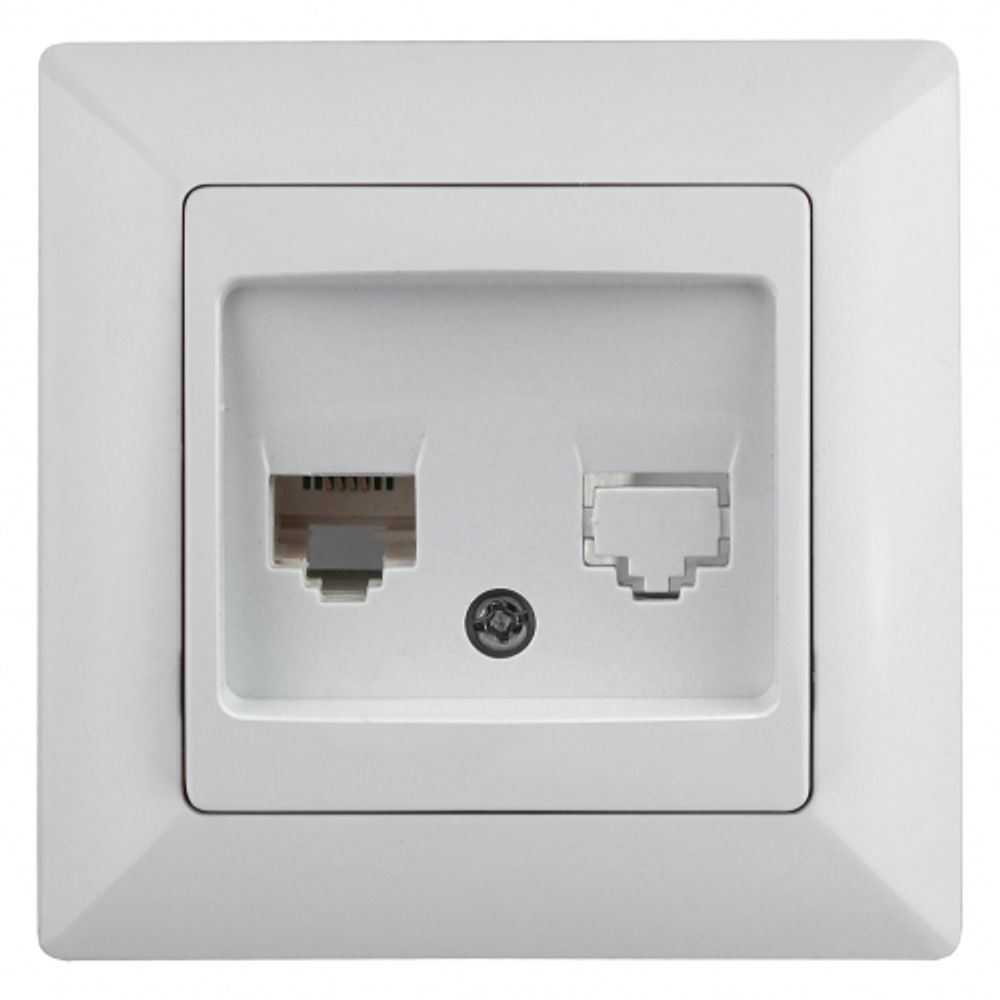 Розетка Intro Solo 4-302-01 телефонная RJ11, СУ, белый