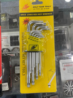 Набор (180 мм, средний) ключей TORX (Е-тип) средний, CrV, T10 - T50, 9 шт. (HLJ-008)