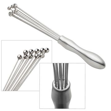 Венчик из нержавеющей стали Kamille КМ-5069 с прямыми прутками и шариками