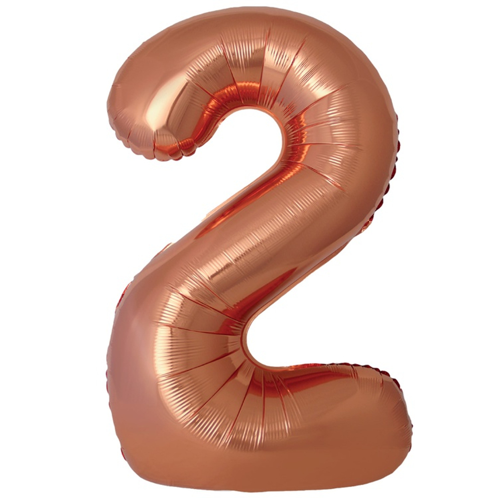 Шар фольгированный Цифра 2 101 см (Бронзовый)