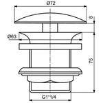 Специальный донный клапан 1 1/4" для умывальников и чаш Ideal Standard J3291XG