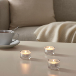 IKEA FINSMAK  (ИКЕА ФИНСМАК)  -  Подставка для чайных ламп, прозрачное стекло, 3,5 см