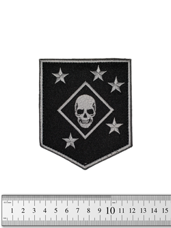 Шеврон MARSOC Marine Raiders череп вышивка. Чёрный