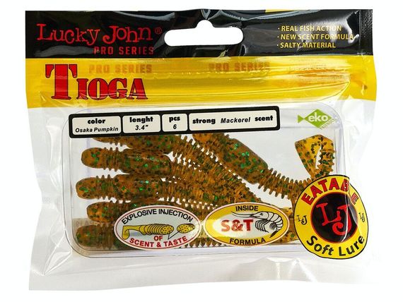 Виброхвосты съедобные LJ Pro Series TIOGA 3.4in (8,64 см), цв. PA19, 6 шт.