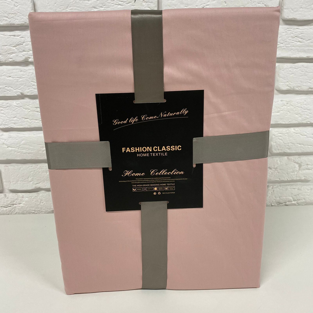 Комплект постельного белья ЕВРО 100% Сатин однотонный розовый