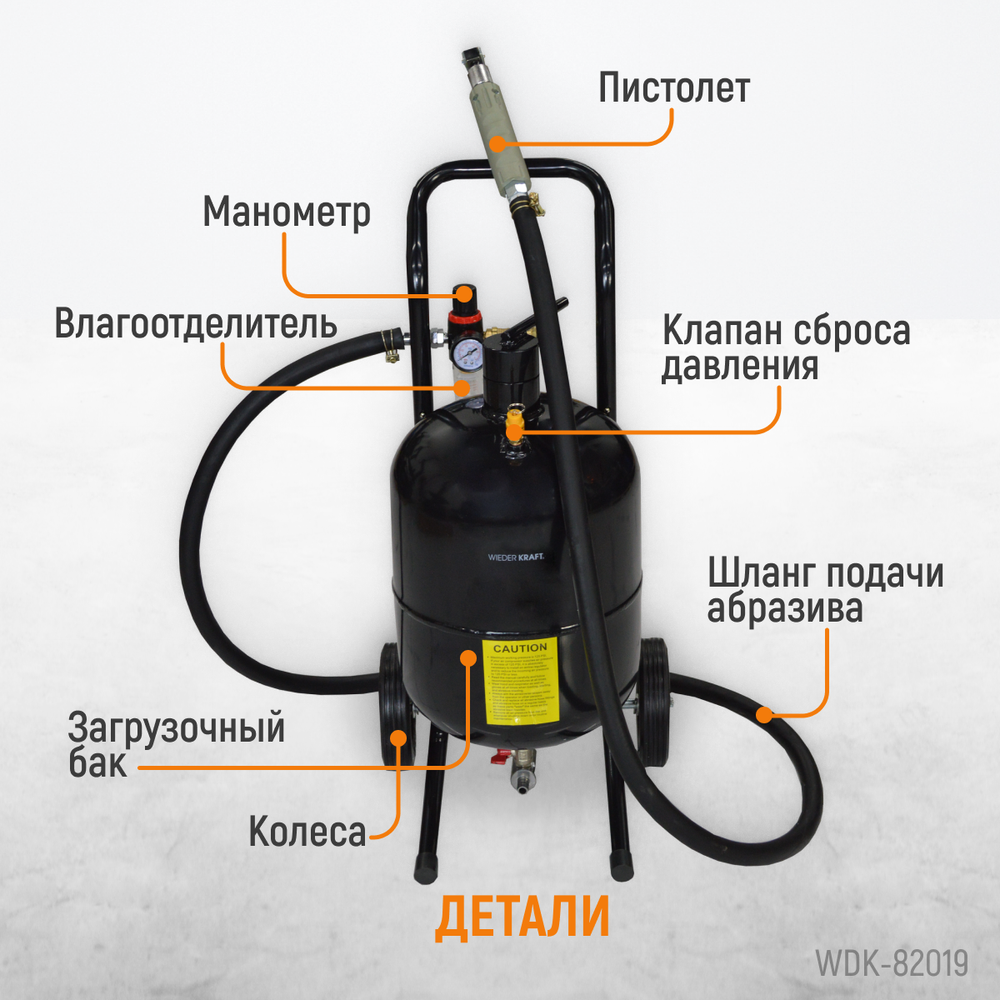 WDK-82019 Аппарат пескоструйный 19 л