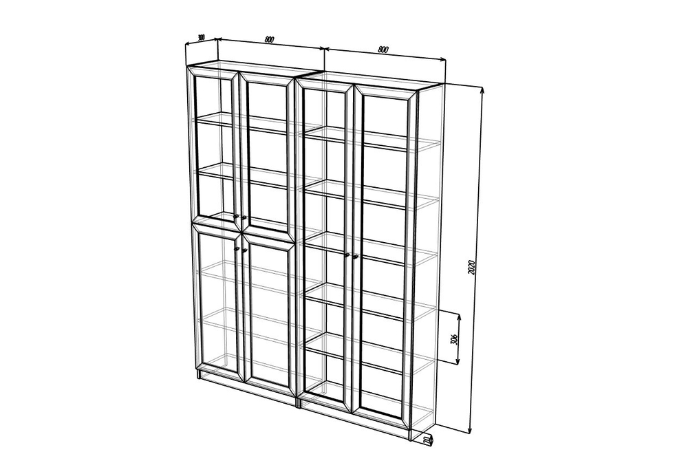 Стеллаж Билли 13 Дуб Сонома 3025 160*30*202 см, Бежевый   Фиеста