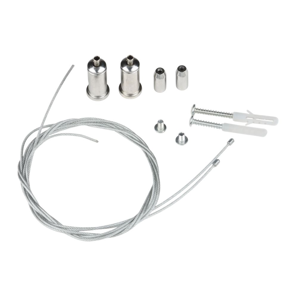 UFL-H02 SILVER 100 POLYBAG Комплект крепления для подвесного монтажа накладных светильников. Два тросика с креплениями длиной 1м. ТМ Uniel.