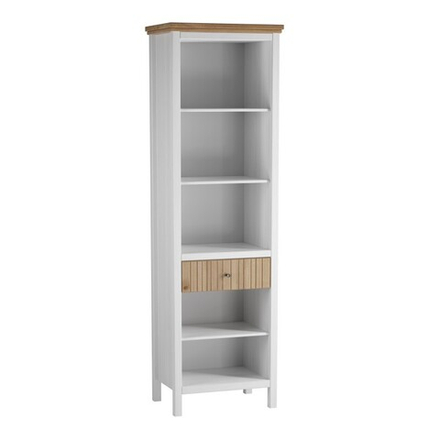 Стеллаж «Сканди» с ящиком белый/антик