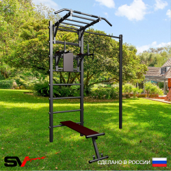 Уличная шведская стенка Sv Sport с комплектом турник прямой У458 (Турник-Рукоход/Брусья/Скамья)