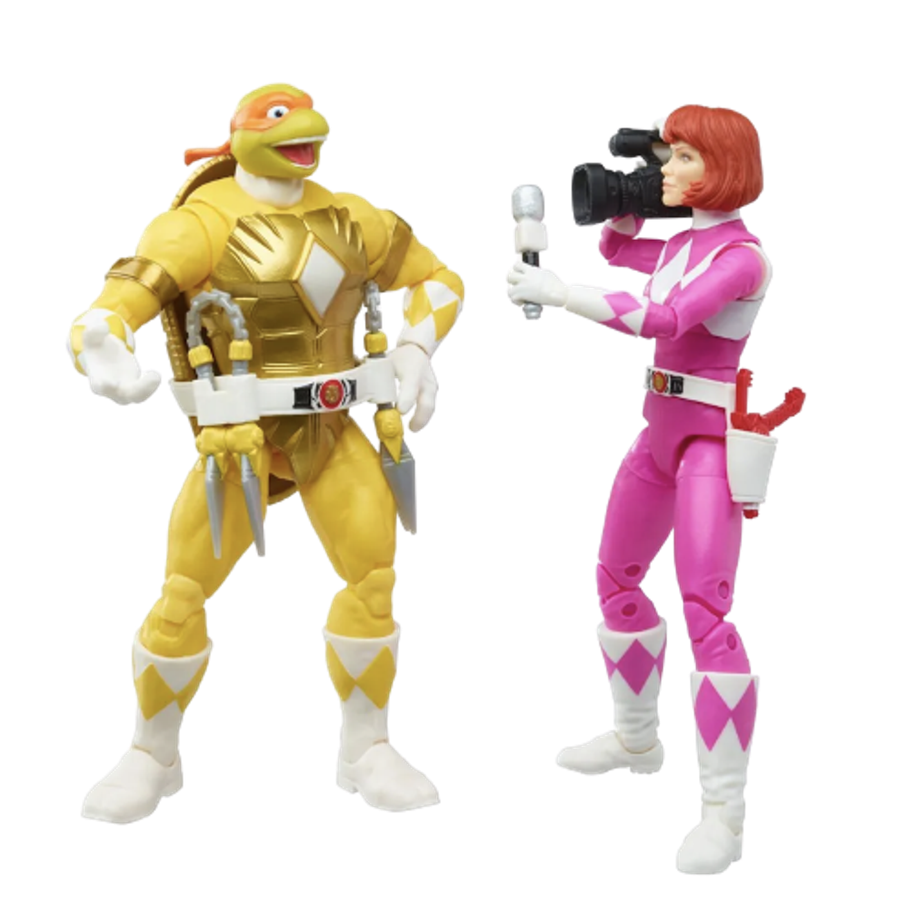 Фигурки Hasbro Lightning Collection Power Rangers X Teenage Mutant Ninja Turtles Collection Michelangelo Yellow and April Pink