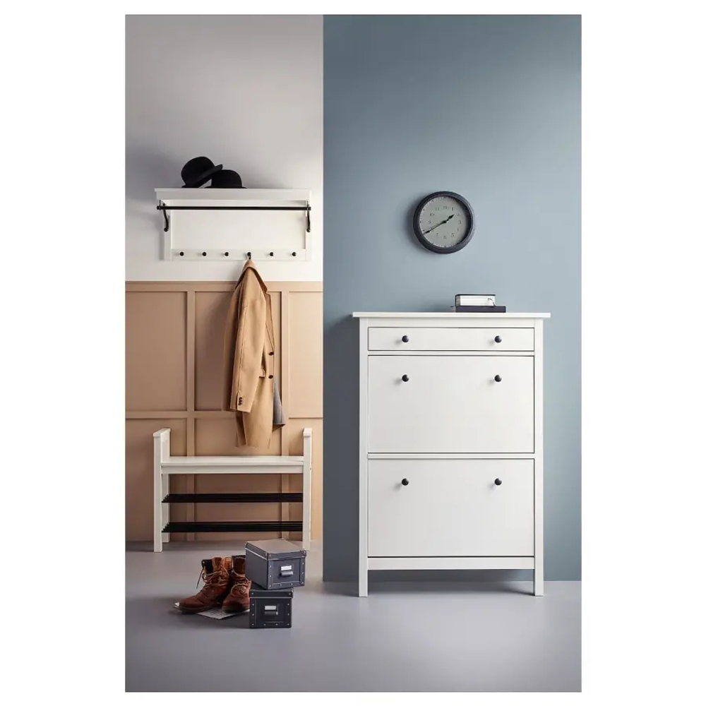Скамья с полкой для обуви - IKEA HEMNES/ХЕМНЭС ИКЕА, 32x65x85 см, белый