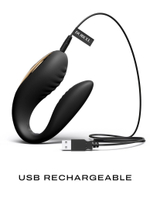 Черный вибратор для пар Perfect Lover с пультом ДУ (Цвет: черный)