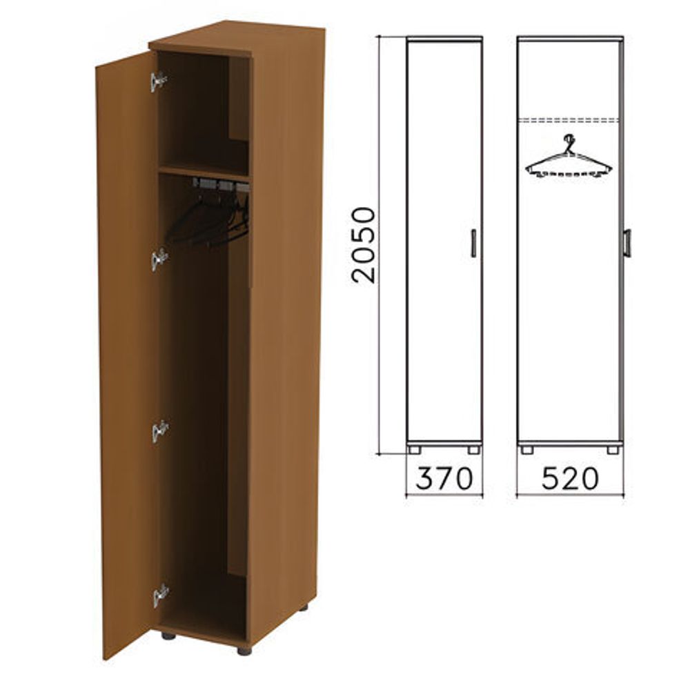 Шкаф для одежды &quot;Монолит&quot;, 370х520х2050, цвет орех гварнери, ШМ52.3