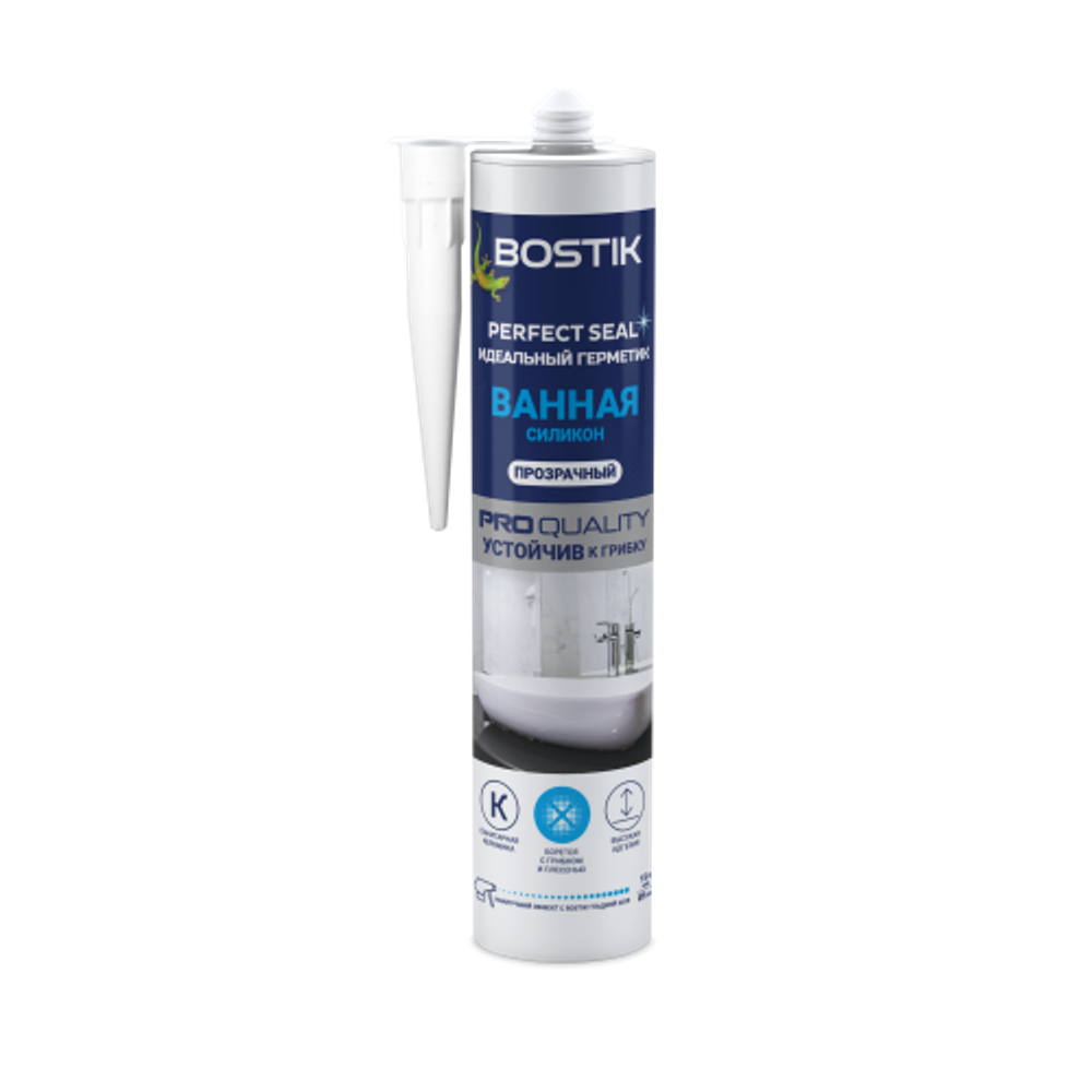 Герметик Bostik BOK212793P Perfect Seal Идеальный для ванной силикон прозрачный 280 мл. | Bostik
