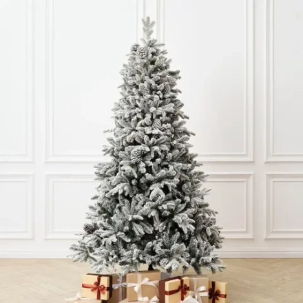 Заснеженная елка с шишками «Saint Paul» (Литая+пвх) 180 см / 1,8 м