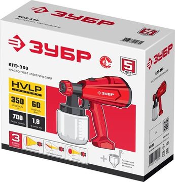 ЗУБР 350 Вт, краскопульт электрический, воздушный (КПЭ-350)