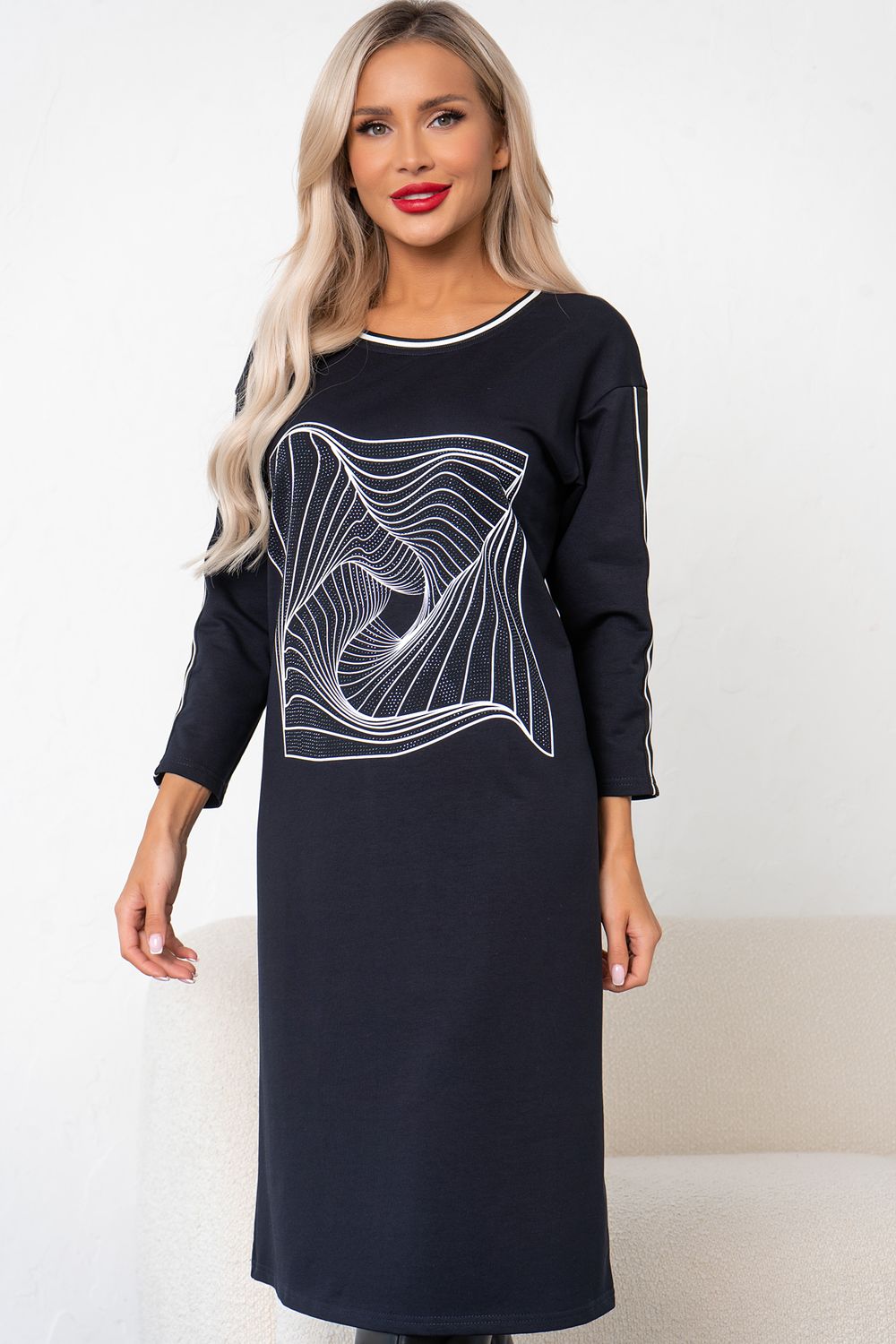 Платье в стиле Спорт-шик (синий)-46р-р Р11-1228/2 Nikol