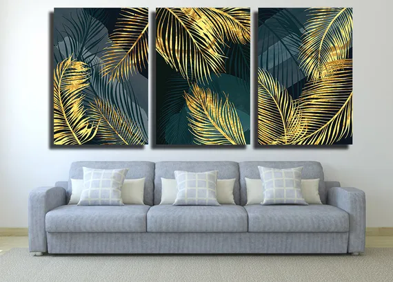 Модульная картина "Тропические пальмовые листья"