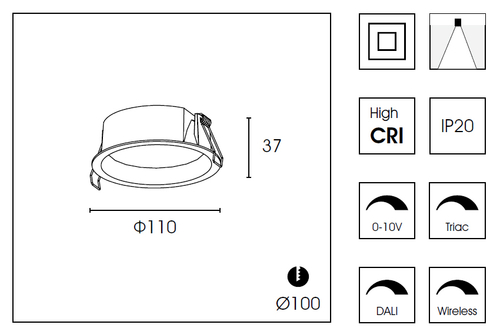 Встраиваемый светильник DB8504NR d.11