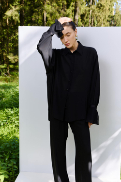 Рубашка из шифона с принтом