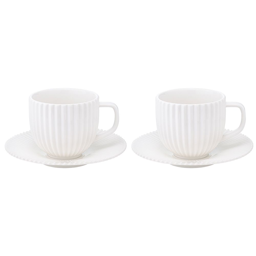 Набор из двух чайных пар белого цвета из коллекции Edge, 250мл