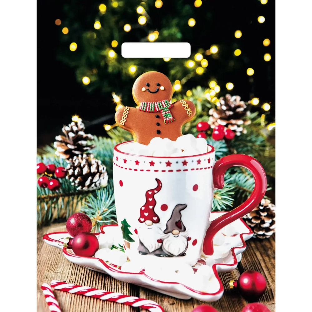 Пакет ПЭ с вырубной ручкой 40*31см «Бег времени» Артпласт