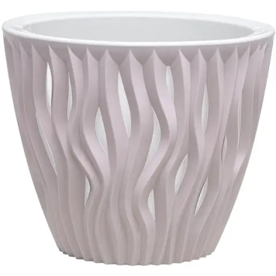 Кашпо для цветов пластиковое 7,5л d-25см «Вдохновение» Бежево-розовый