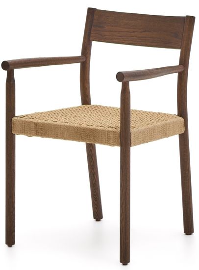 Yalia Стул из массива дуба с отделкой из ореха и сиденьем из 100% веревки La Forma Испания 