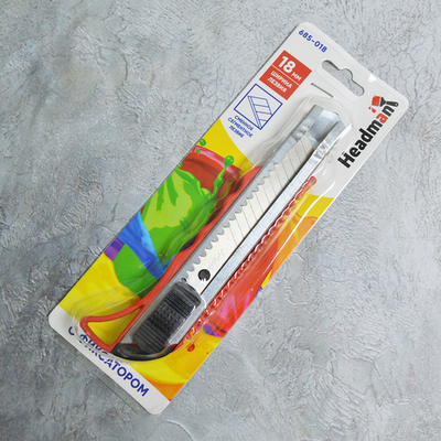 Нож 18мм с выдвижным сегментным лезвием и фиксатором HEADMAN