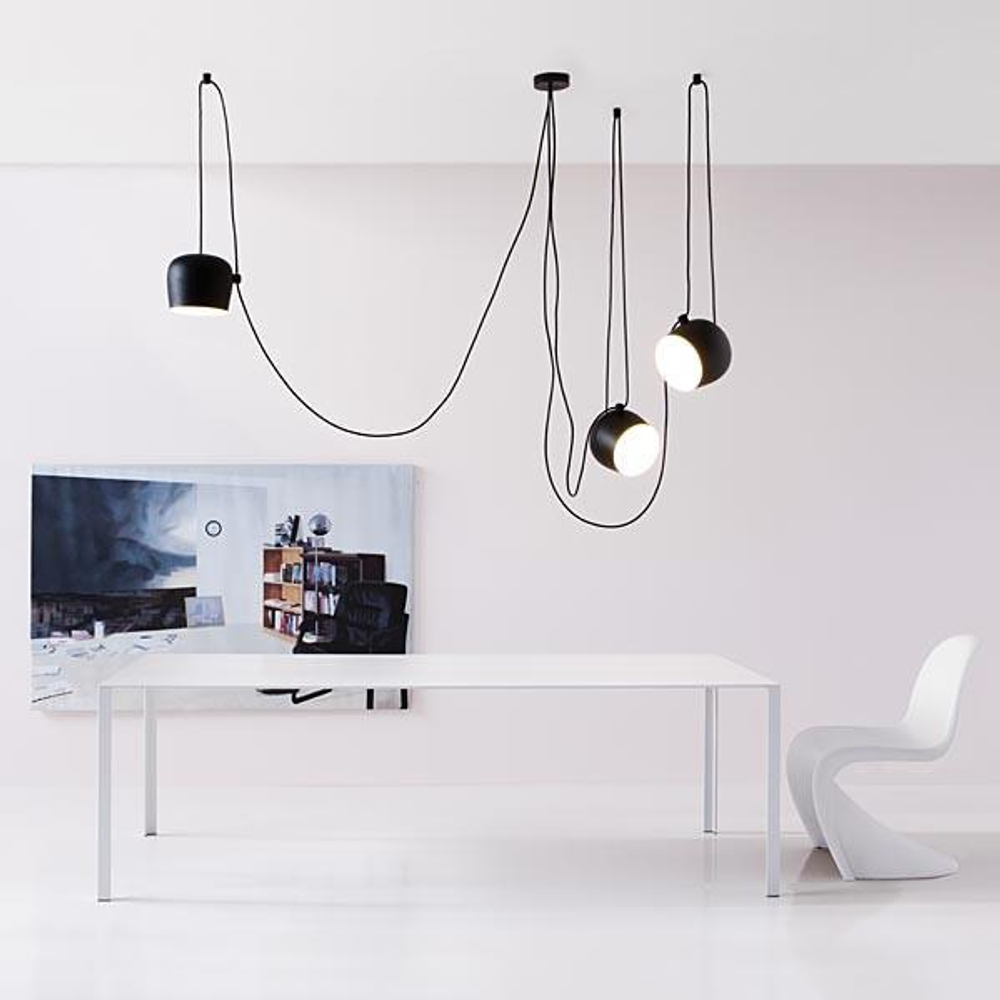 Pendant design lamp  AIM by Flos (3 lampshade ,  White)