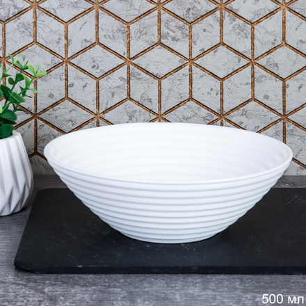 Тарелка глубокая суповая 500 мл 160 мм Риф белый / FLWENW63 (WHITE) /уп 48/ 735078