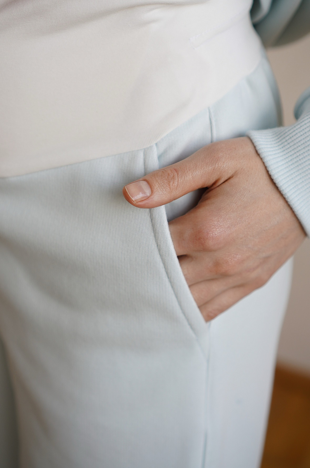 Брюки широкие Ритм премиум для беременных, Голубой